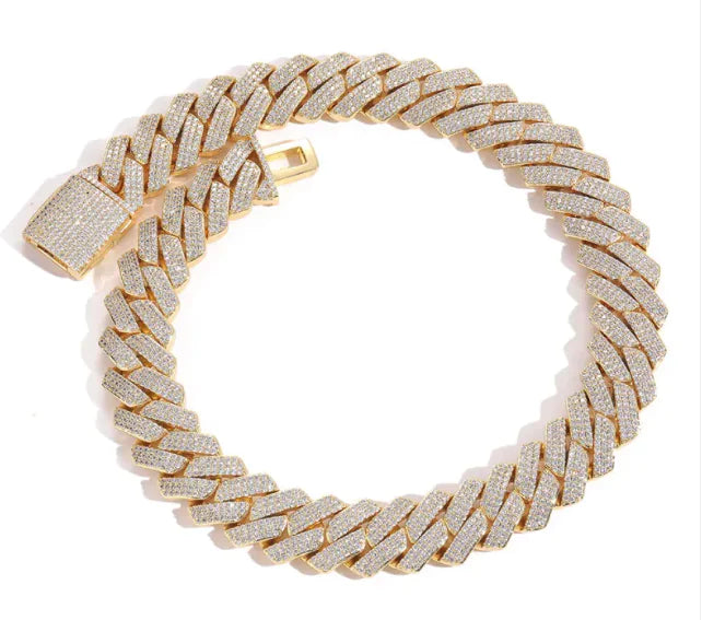 Zirco Lock Unisex Chain Bracelet and Necklace Set